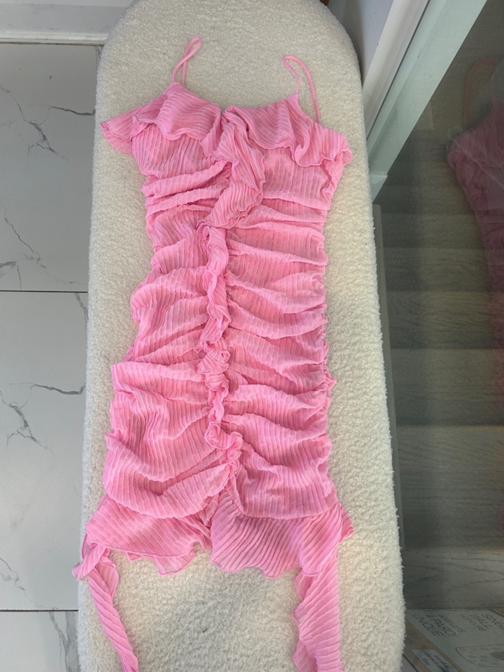Zara Pink Ruffled Mini Dress